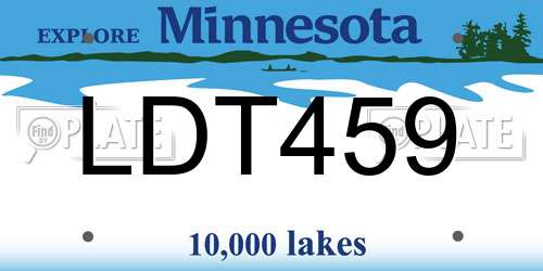 LDT459 Minnesota License Plate