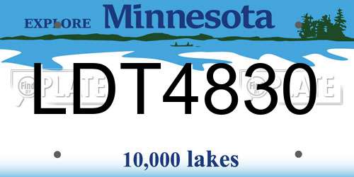 LDT4830 Minnesota License Plate