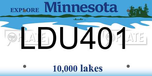 LDU401 Minnesota License Plate