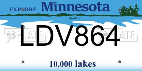 LDV864 Minnesota License Plate