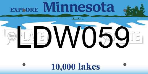 LDW059 Minnesota License Plate