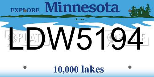 LDW5194 Minnesota License Plate