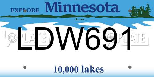 LDW691 Minnesota License Plate