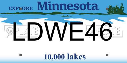 LDWE46 Minnesota License Plate