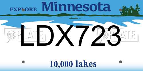 LDX723 Minnesota License Plate