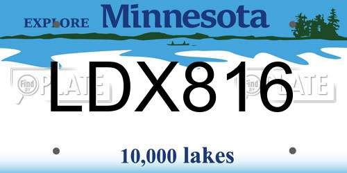 LDX816 Minnesota License Plate