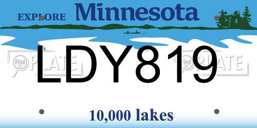 LDY819 Minnesota License Plate