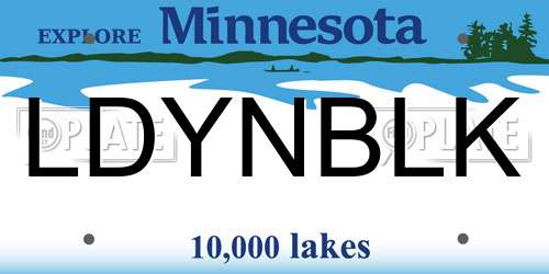 LDYNBLK Minnesota License Plate