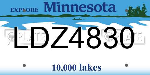 LDZ4830 Minnesota License Plate