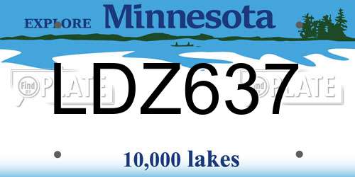 LDZ637 Minnesota License Plate