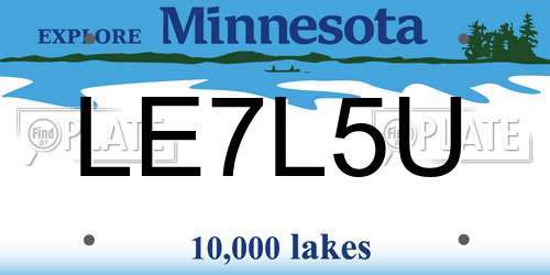 LE7L5U Minnesota License Plate