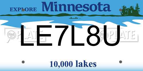 LE7L8U Minnesota License Plate