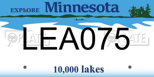 LEA075 Minnesota License Plate