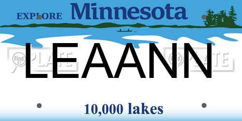 LEAANN Minnesota License Plate
