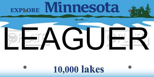 LEAGUER Minnesota License Plate