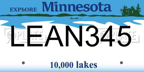 LEAN345 Minnesota License Plate