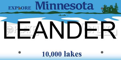 LEANDER Minnesota License Plate