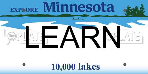LEARN Minnesota License Plate