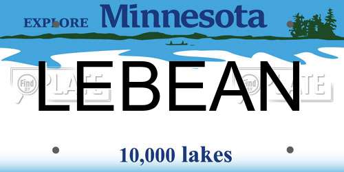 LEBEAN Minnesota License Plate