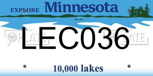 LEC036 Minnesota License Plate
