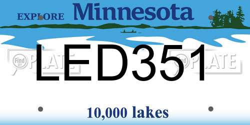 LED351 Minnesota License Plate