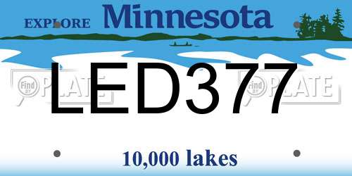 LED377 Minnesota License Plate
