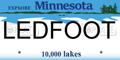 LEDFOOT Minnesota License Plate