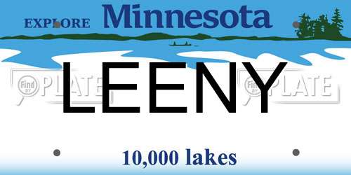 LEENY Minnesota License Plate