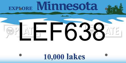 LEF638 Minnesota License Plate
