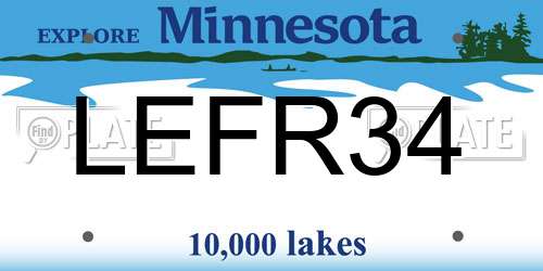 LEFR34 Minnesota License Plate