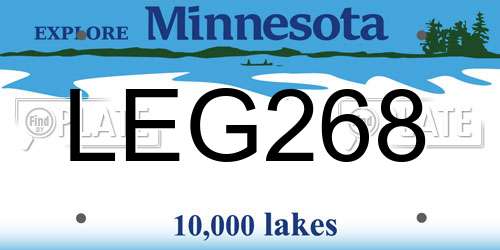 LEG268 Minnesota License Plate