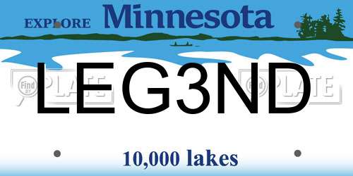 LEG3ND Minnesota License Plate