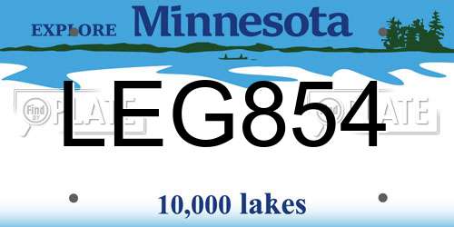 LEG854 Minnesota License Plate