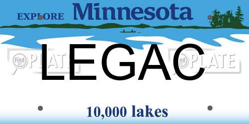 LEGAC Minnesota License Plate