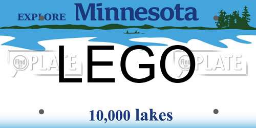 LEGO Minnesota License Plate