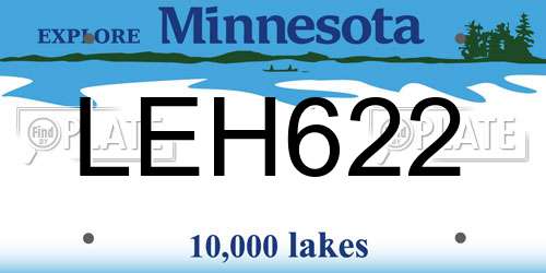 LEH622 Minnesota License Plate