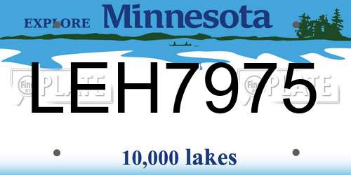 LEH7975 Minnesota License Plate