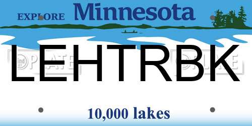 LEHTRBK Minnesota License Plate