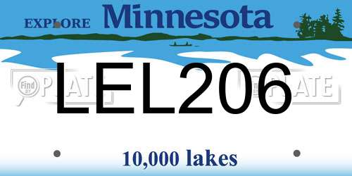 LEL206 Minnesota License Plate