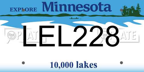 LEL228 Minnesota License Plate