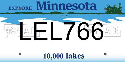 LEL766 Minnesota License Plate