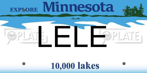 LELE Minnesota License Plate
