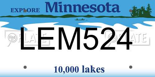 LEM524 Minnesota License Plate