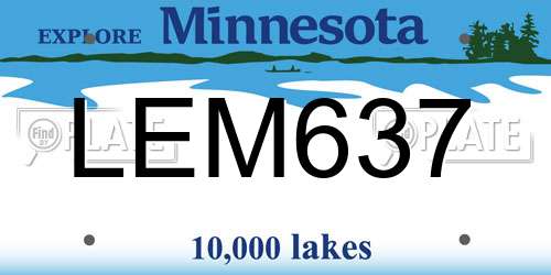LEM637 Minnesota License Plate