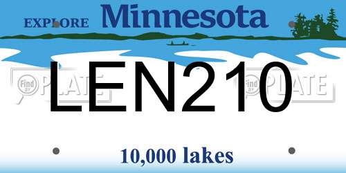 LEN210 Minnesota License Plate