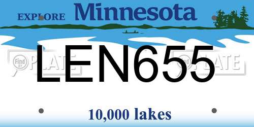 LEN655 Minnesota License Plate
