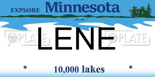 LENE Minnesota License Plate