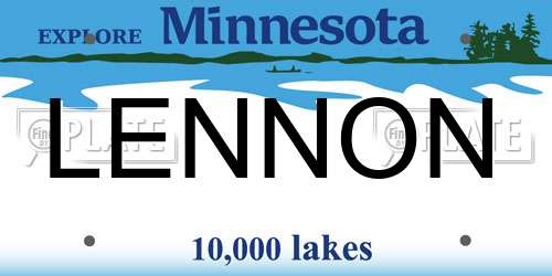 LENNON Minnesota License Plate