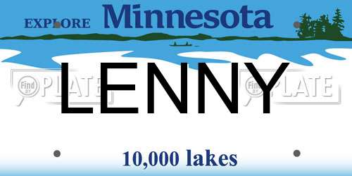 LENNY Minnesota License Plate