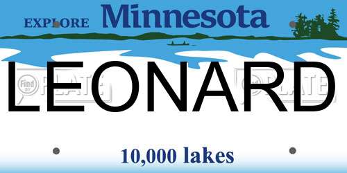 LEONARD Minnesota License Plate